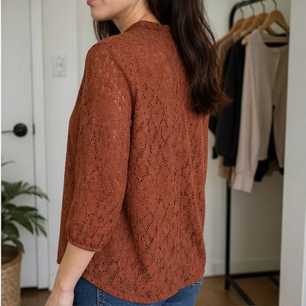 Rust Smocked Top - Picture 3 of 6